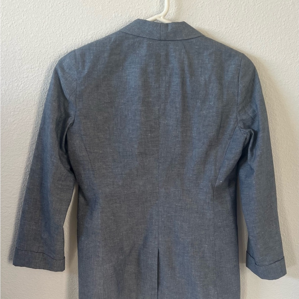 J. Crew Blue Single Button Linen Blazer Size 00 - Picture 2 of 8